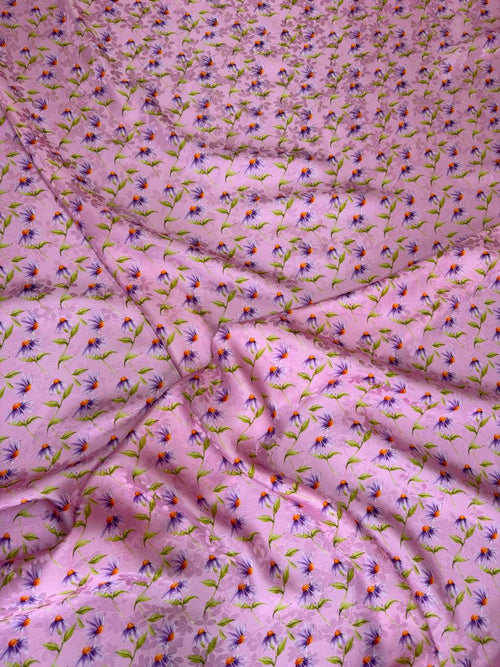 Blush Mini Floral — Italian Silk Jacquard fabric, TG-095
