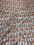 Sky Blue Orange Blossom — Italian Silk Jacquard fabric, TG-098