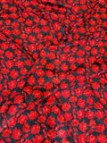 Black Scarlet Rose Garden — Italian Silk Jacquard fabric, TG-101