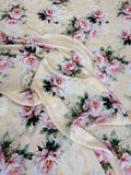 Ivory Blush Blossom — Italian Silk Jacquard fabric, TG-102