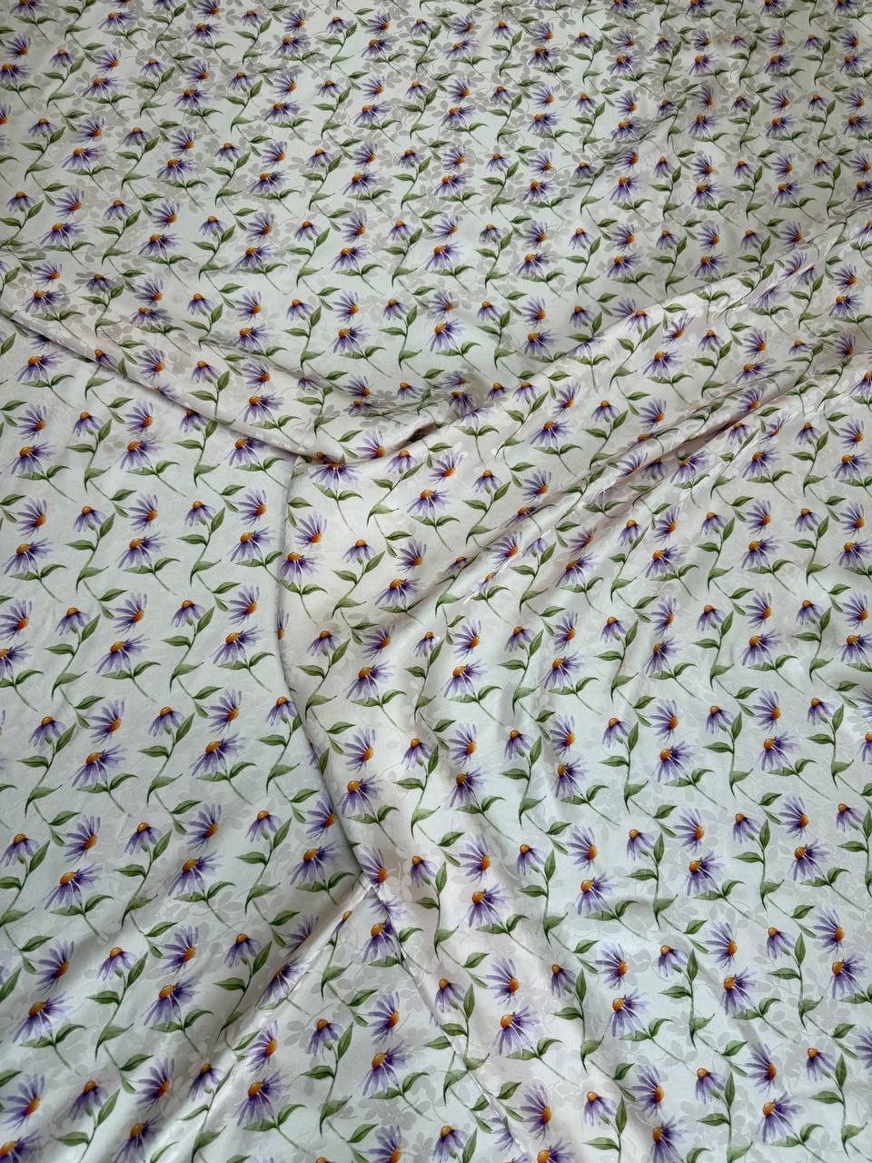 Pearl Green Mini Floral — Italian Silk Jacquard fabric, TG-103