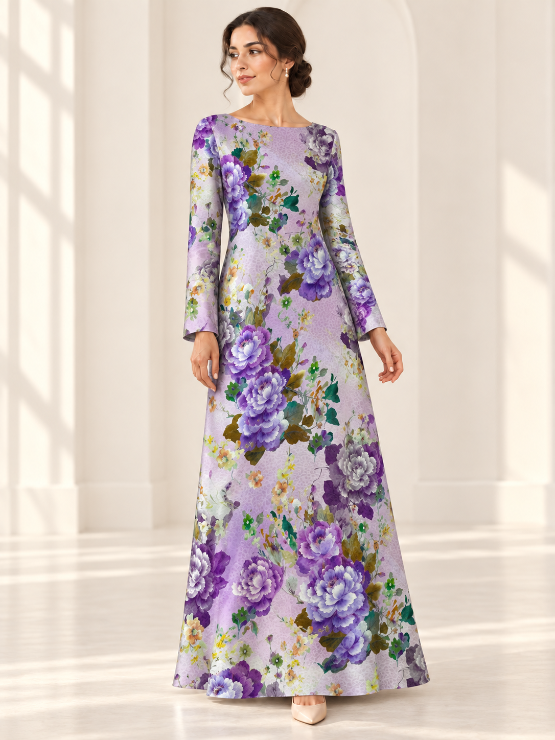 TG-105 — AI model styling illustration based on the original fabric; fabric sold separately, garment not included.