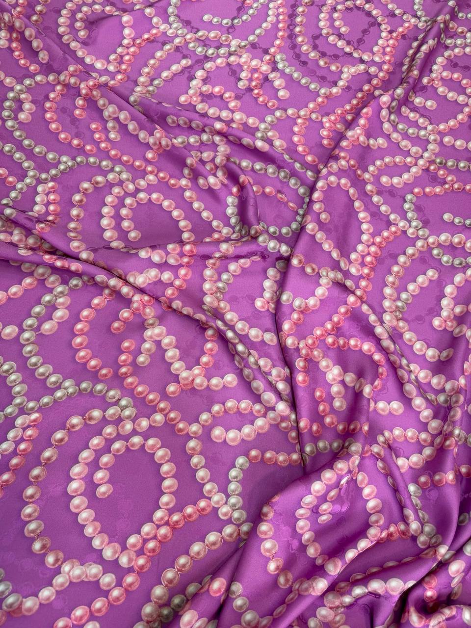 Orchid Gold Bead Motif — Italian Silk Jacquard fabric, TG-107