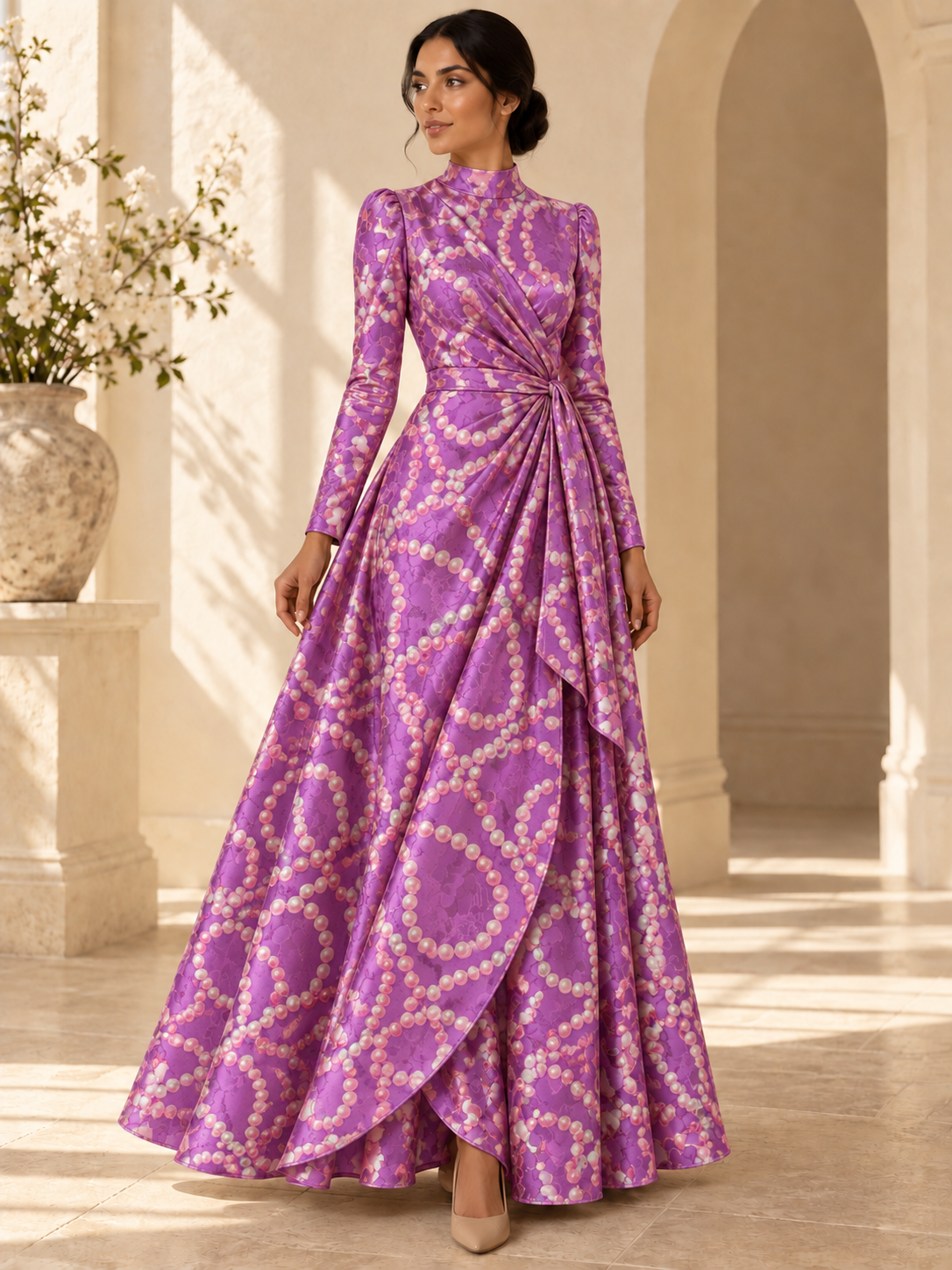 TG-107 — AI model styling illustration based on the original fabric; fabric sold separately, garment not included.