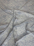 Silver Tonal Botanical — Italian Silk Jacquard fabric, TG-109