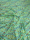 Mint Bead Garland — Italian Silk Jacquard fabric, TG-111