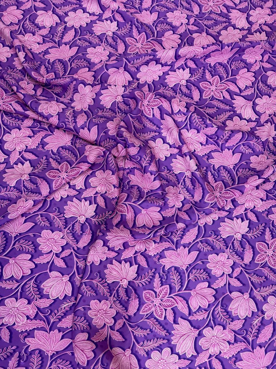 Violet Pink Floral — Italian Silk Jacquard fabric, TG-117
