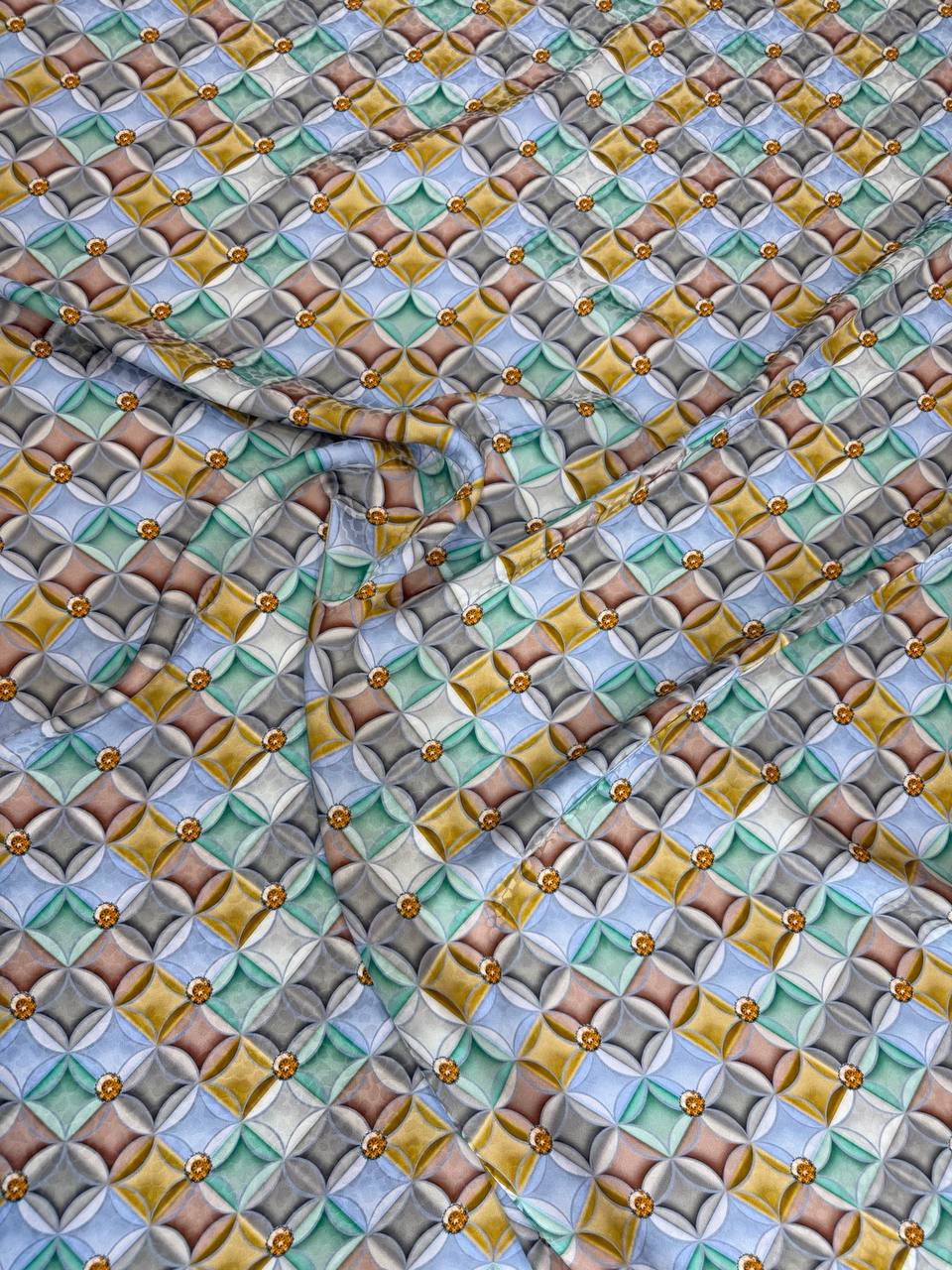 Pastel Diamond Lattice — Italian Silk Jacquard fabric, TG-121