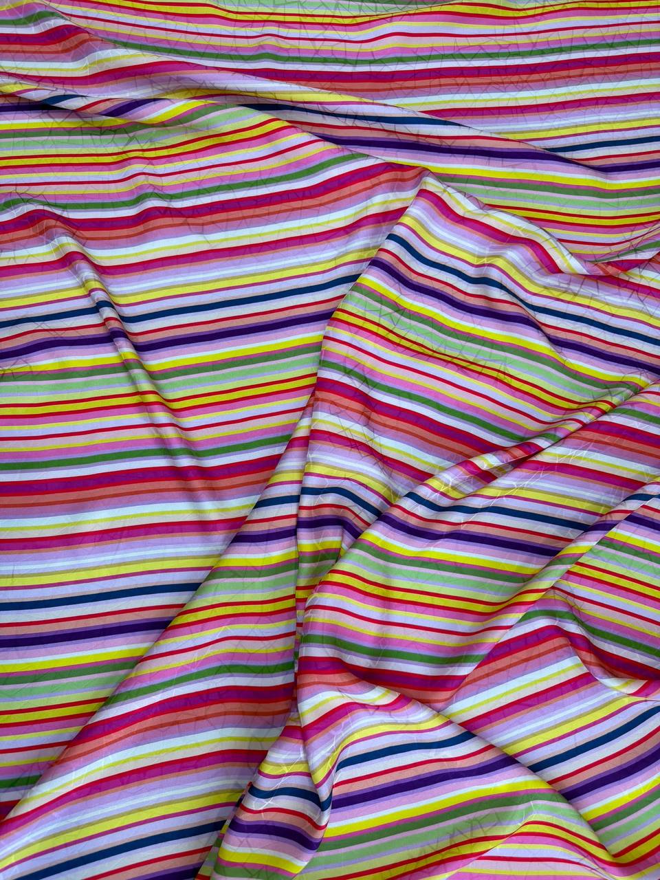 Multicolour Ribbon Stripe — Italian Silk Jacquard fabric, TG-123