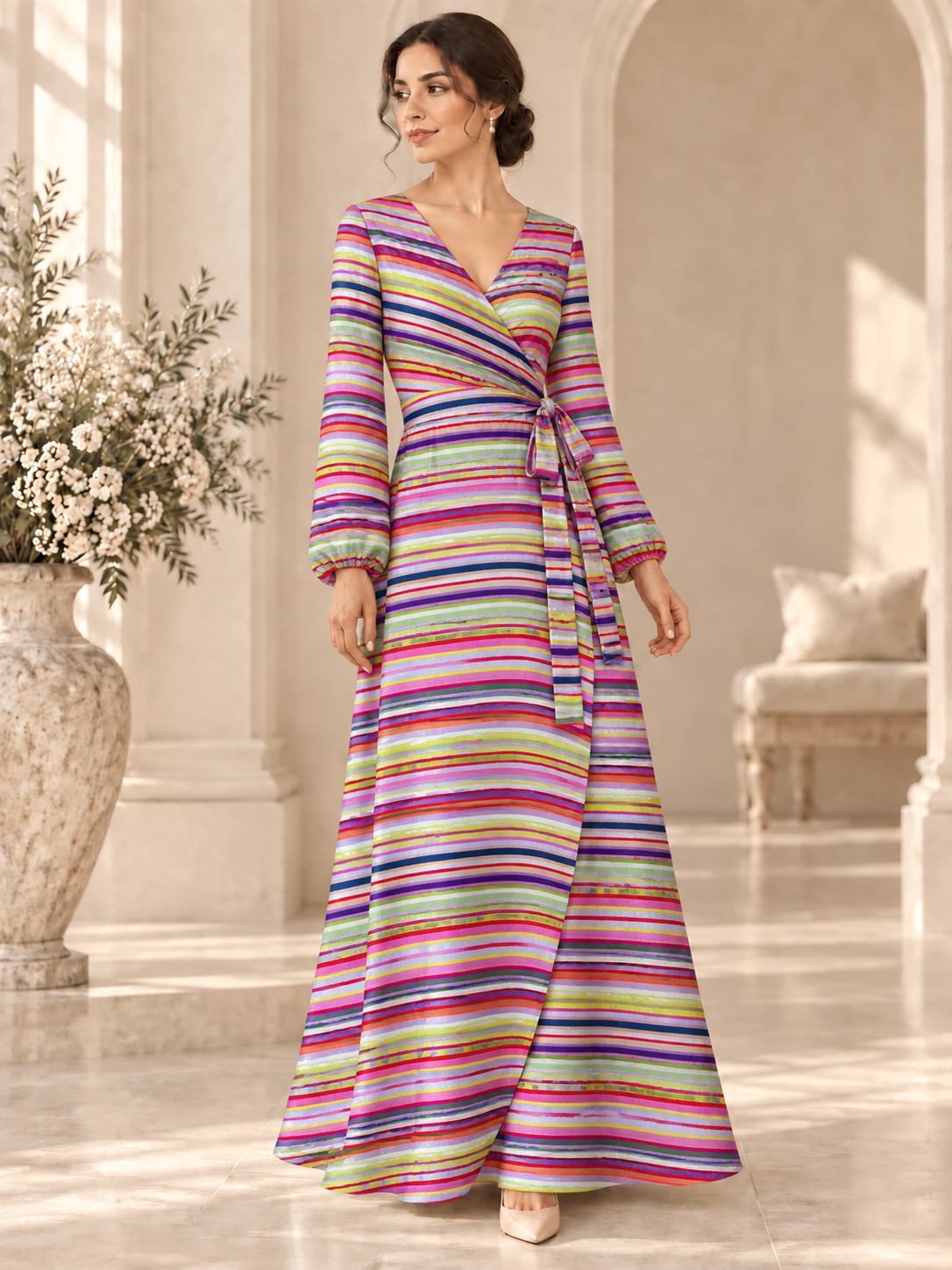 TG-123 — AI model styling illustration based on the original fabric; fabric sold separately, garment not included.
