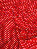 Scarlet Ivory Mini Dot — Italian Silk Jacquard fabric, TG-125