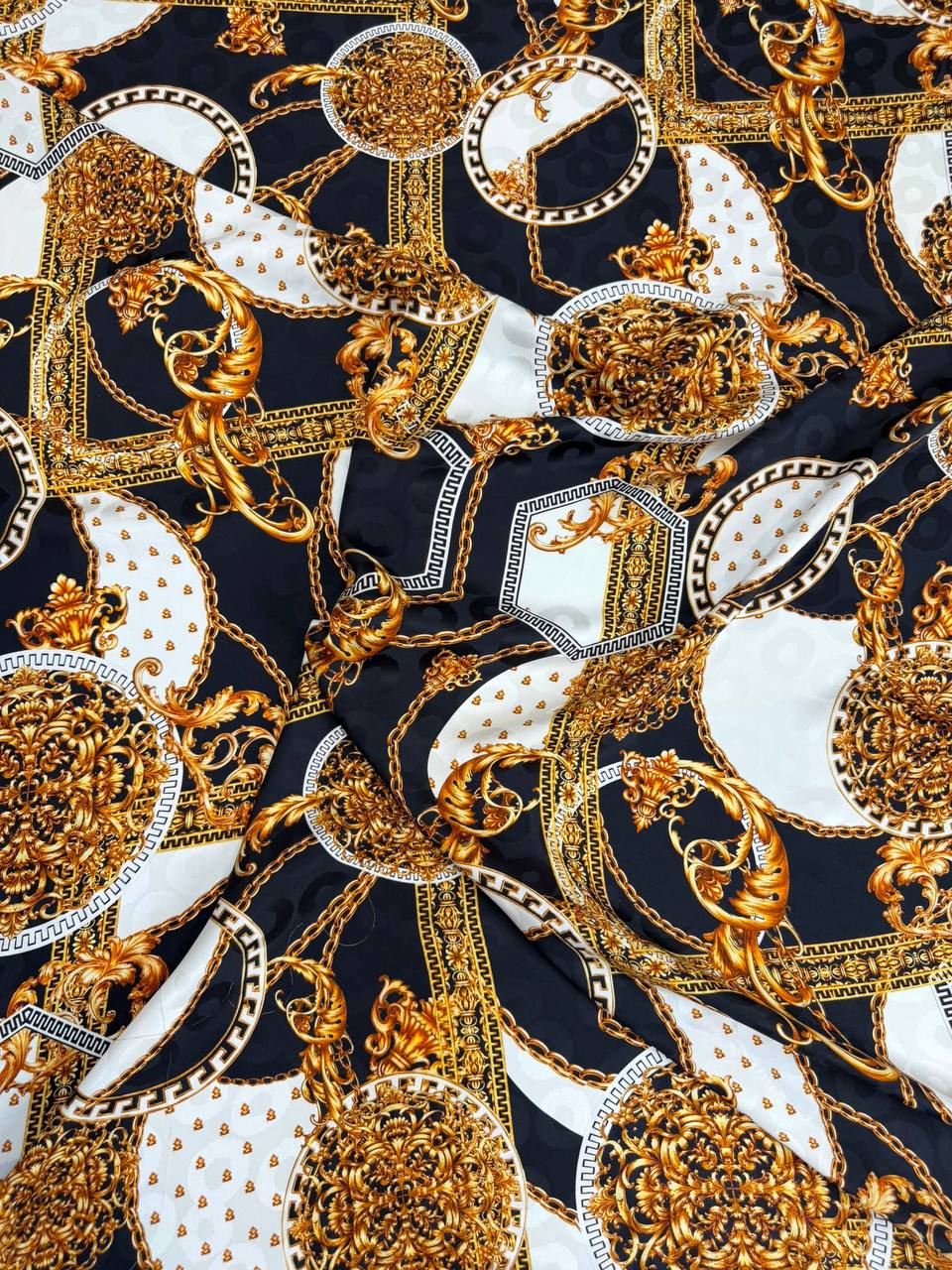 Black Gold Equestrian — Italian Silk Jacquard fabric, TG-127