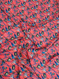 Coral Teal Decorative Motif — Italian Silk Jacquard fabric, TG-129