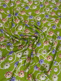 Olive Lilac Floral Sprig — Silk Jacquard fabric, original photograph. 