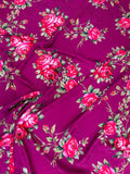 Magenta Floral Bouquet — Silk Jacquard fabric, original photograph. 