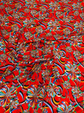 Scarlet Multicolour Scroll — Silk Jacquard fabric, original photograph. 
