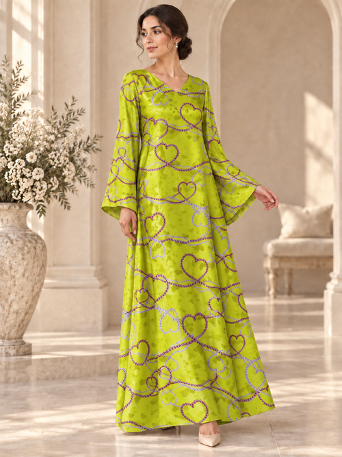 TG-147 — AI model styling illustration based on the original Silk Jacquard fabric; fabric sold separately, garment not included.