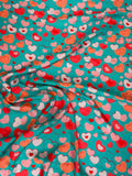 Turquoise Coral Heart — Silk Jacquard fabric, original photograph. 