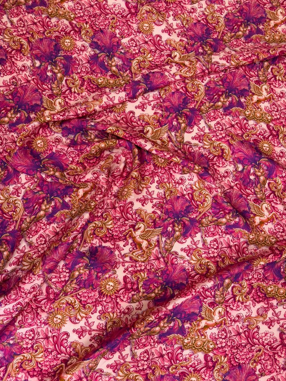 Magenta Gold Abstract — Silk Jacquard fabric, original photograph. 