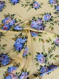 Buttercream Blue Bouquet — Silk Jacquard fabric, original photograph. 