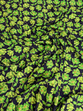 Black Lime Floral — Silk Jacquard fabric, original photograph. 