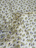 Ivory Olive Floral Sprig — Silk Jacquard fabric, original photograph. 