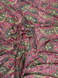 Rose Olive Paisley — Silk Jacquard fabric, original photograph. 
