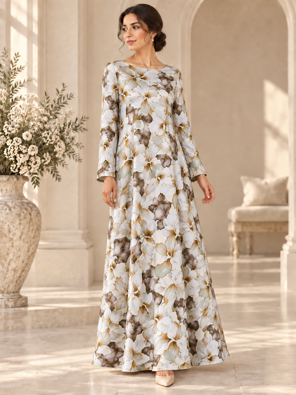 TG-176 — AI model styling illustration based on the original Silk Jacquard fabric; fabric sold separately, garment not included.