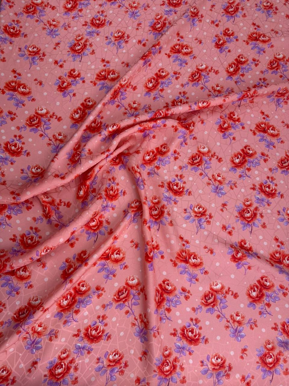 Rose Red Blossom — Silk Jacquard fabric, original photograph. 