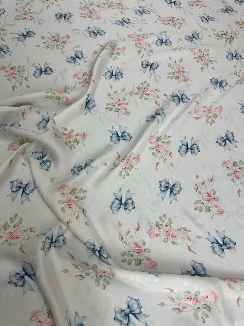 Pearl Pastel Floral Motif — Silk Jacquard fabric, original photograph. 