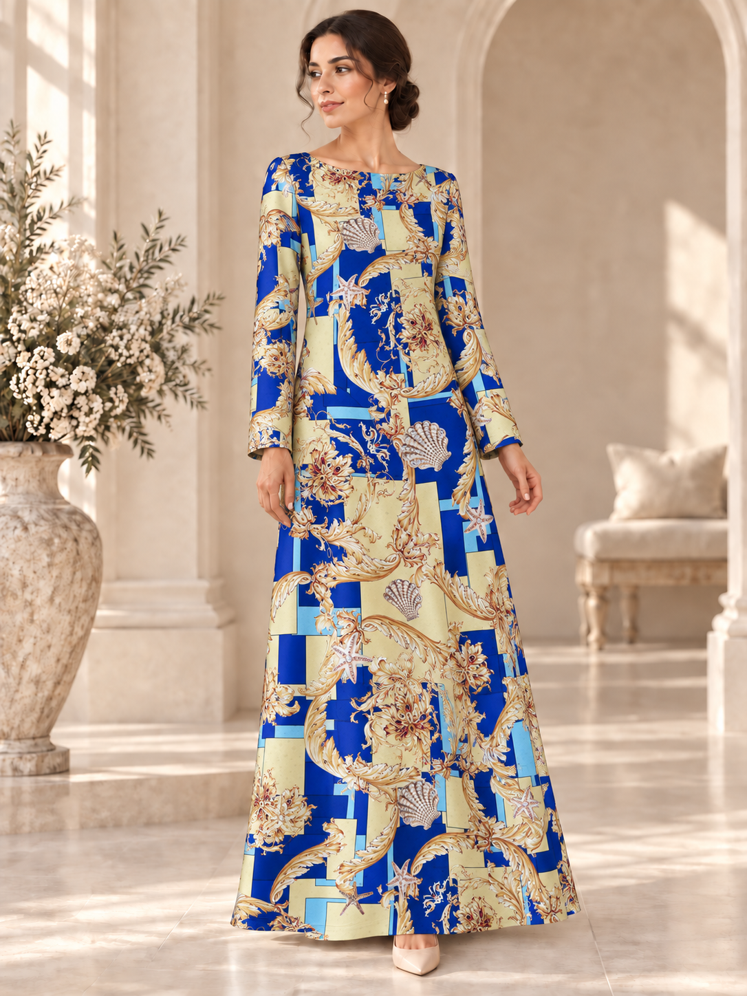 TG-188 — AI model styling illustration based on the original fabric; fabric sold separately, garment not included.