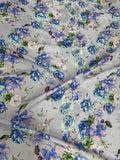 Pearl Blue Meadow — Silk Jacquard original fabric photograph. 