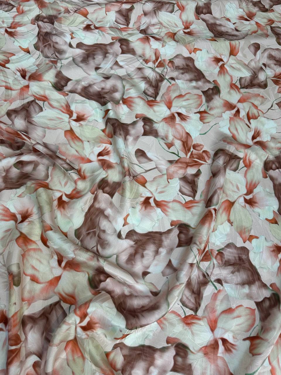 Pearl Burgundy Blossom — Silk Jacquard original fabric photograph. 