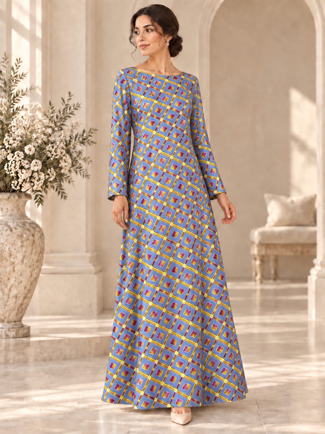 TG-193 — AI model styling illustration based on the original fabric; fabric sold separately, garment not included.