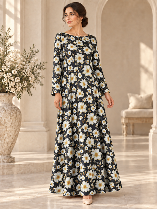 TG-198 — AI model styling illustration based on the original Silk Jacquard fabric; fabric sold separately, garment not included.