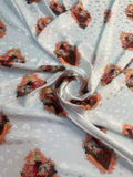 Pearl Rust Motif — Silk Jacquard original fabric photograph. 