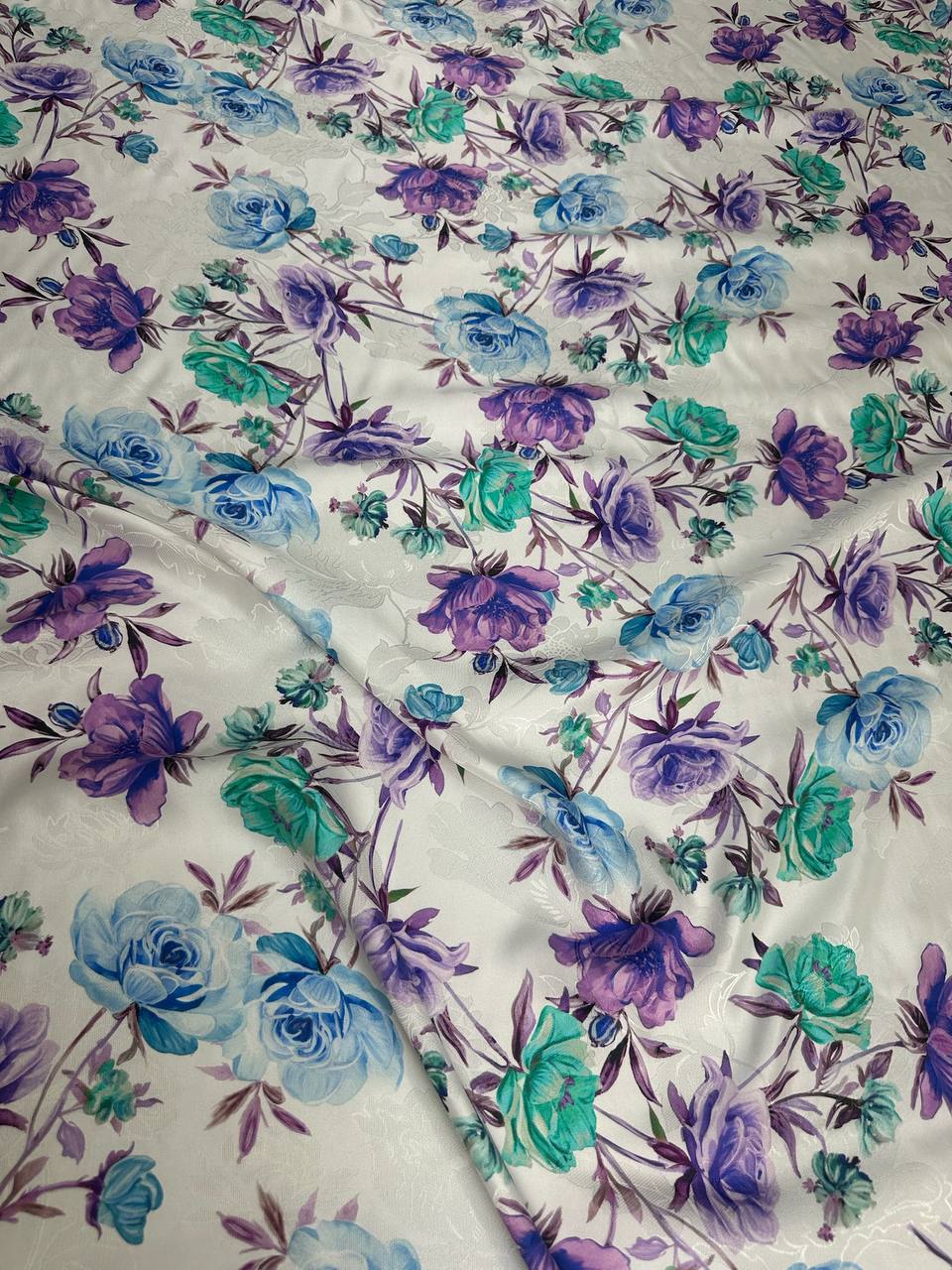 Pearl Violet Meadow — Silk Jacquard original fabric photograph. 