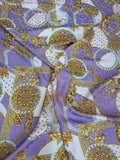 Lilac Gold Equestrian — Silk Jacquard original fabric photograph. 