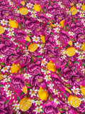 Magenta Yellow Bouquet — Silk Jacquard original fabric photograph. 