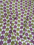 Ivory Violet Floral Grid — Silk Jacquard original fabric photograph. 