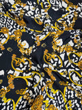 Black Ochre Botanical — Silk Jacquard original fabric photograph. 