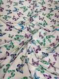 Pearl Green Butterfly Garden — Silk Jacquard original fabric photograph. 