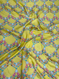 Yellow Pastel Bead Garland — Silk Jacquard original fabric photograph. 