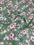 Sage Pink Blossom — Silk Jacquard original fabric photograph. 