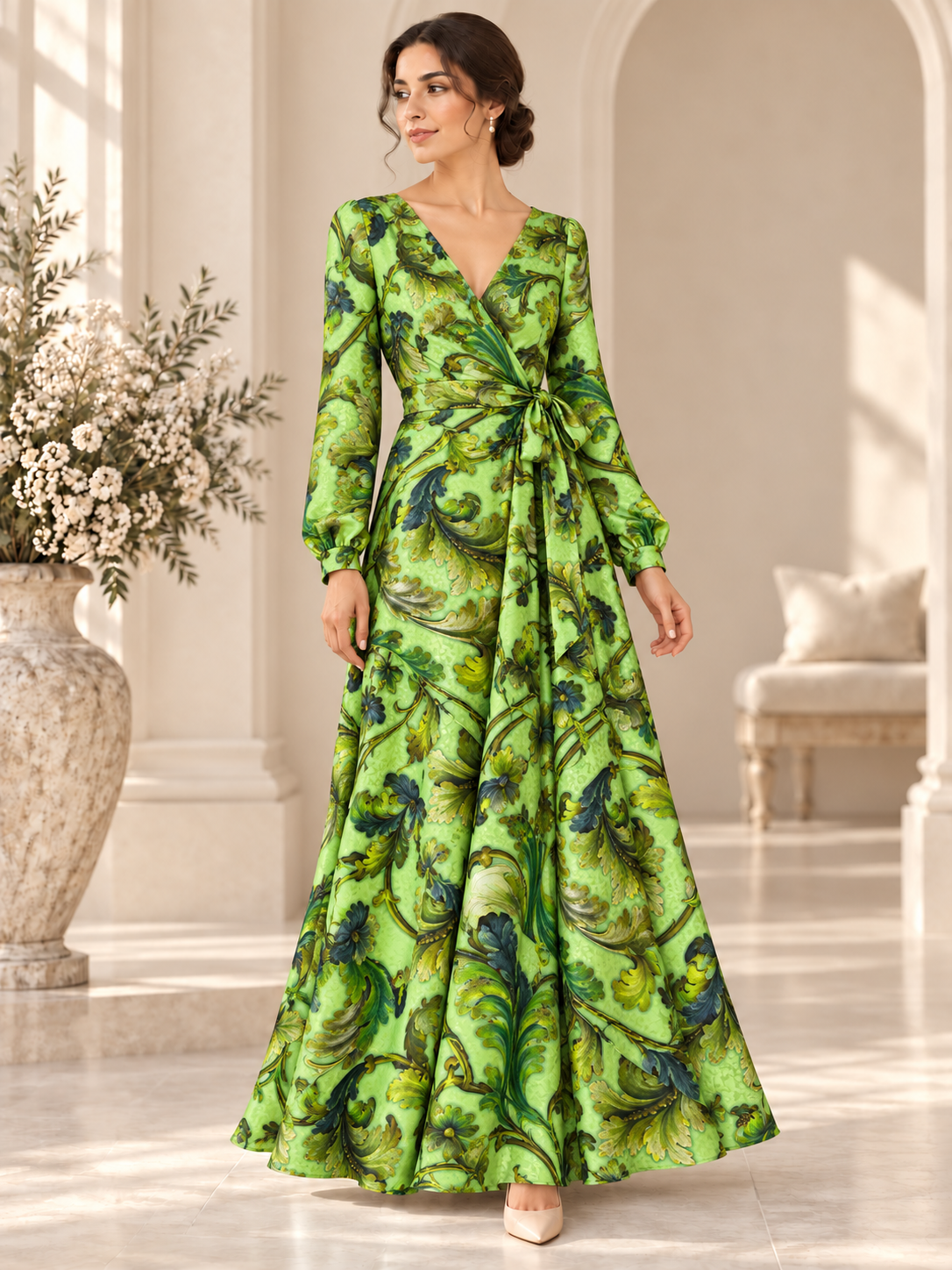 TG-226 — AI model styling illustration based on the original fabric; fabric sold separately, garment not included.