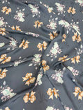 Charcoal Pastel Blossom — Silk Jacquard original fabric photograph. 