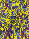 Yellow Violet Botanical — Silk Jacquard original fabric photograph. 