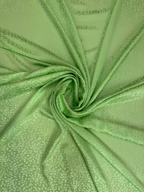 fresh apple green tonal Italian silk jacquard fabric from Como — TG-239