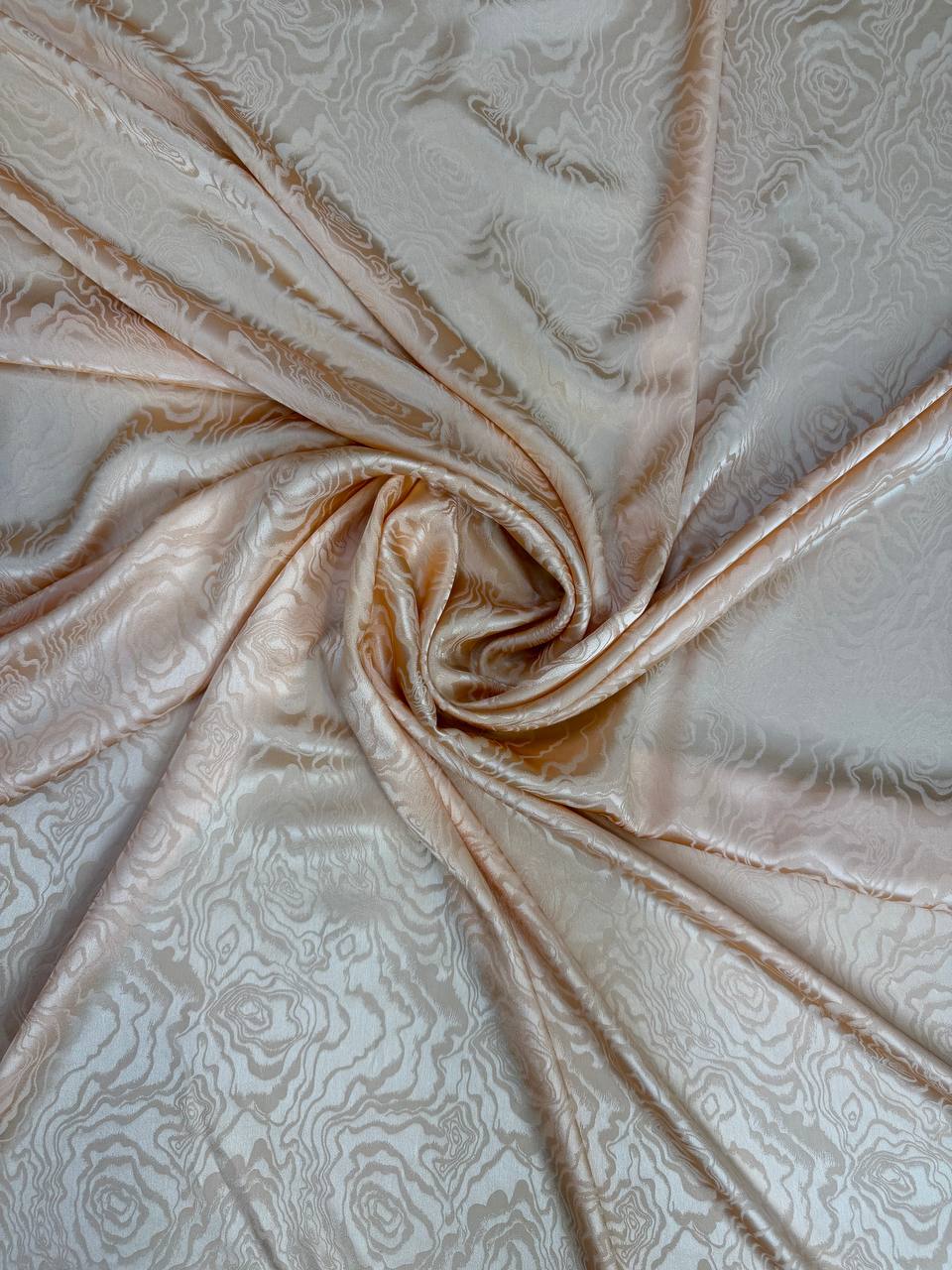 champagne beige tonal Italian silk jacquard fabric from Como — TG-249
