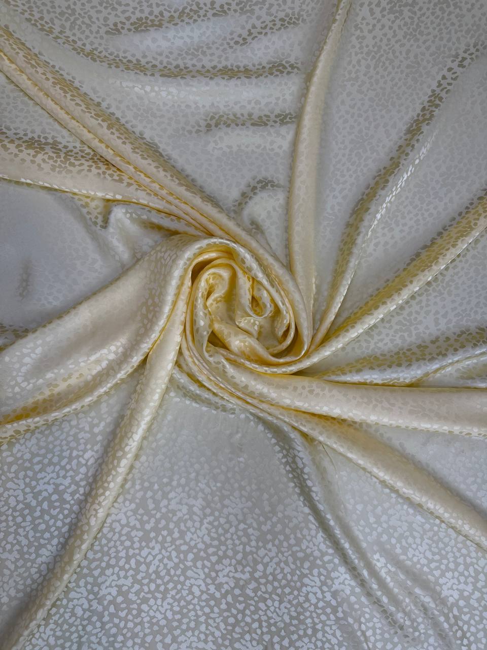 soft buttercream tonal Italian silk jacquard fabric from Como — TG-251